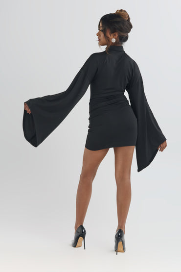 Julia Long Flare Sleeves Mini Dress