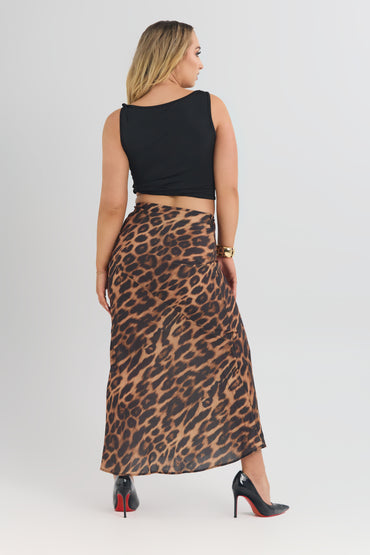 Alina Leopard Maxi Skirt